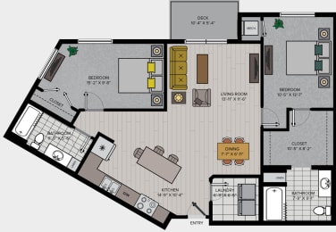 Floorplan image for apartment style B2