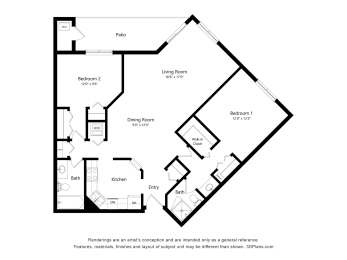 Floor Plan 2 Bedroom | 2B