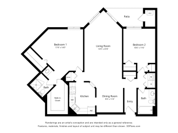  Floor Plan 2 Bedroom | 2E