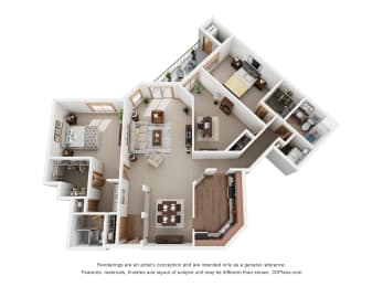a floor plan is shown in this rendering