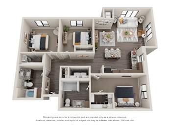 3 bed 2 bath J at Decatur Landing Apartment , Brooklyn Park, MN