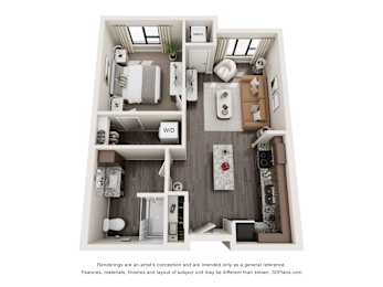 1 Bedroom Floor Plan at Decatur Landing I & II, Brooklyn Park Minnesota