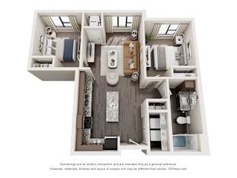 2 Bed Floor Plan at Decatur Landing I & II, Minnesota, 55445