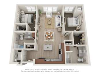 A2 Floor Plan at The Landing at Amber Fields Apartments, Rosemount, MN, 55068