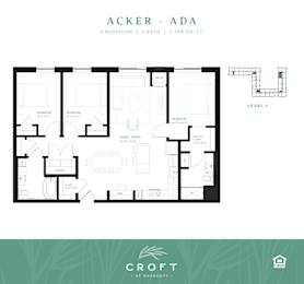 ACKER ADA Floor Plan at Croft at Rosecott, Rosemount, 55068