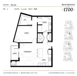 The Iris Floor plan at Residences at 1700, Minnetonka, 55305
