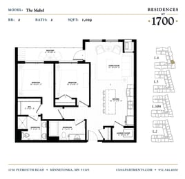 The Mabel Floor plan at Residences at 1700, Minnetonka