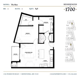 The Rose Floor plan at Residences at 1700, Minnetonka
