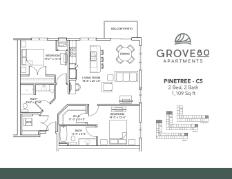 Pinetree - C5 Floor Plan at Grove80 Apartments, Minnesota, 55016
