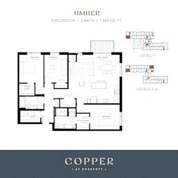 Umber Floor Plan at Copper at Rosecott, Rosemount, MN, 55068