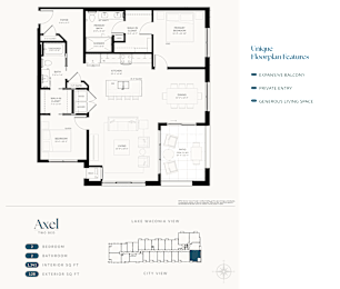A floor plan for a two-bedroom apartment with a living room, kitchen, and bathroom.