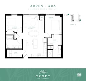 ARPEN ADA Floor Plan at Croft at Rosecott, Minnesota