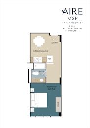 Bell Floor Plan at AIRE MSP Apartments, Bloomington, MN