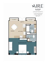 Chesapeake Floor Plan at AIRE MSP Apartments, Bloomington, Minnesota