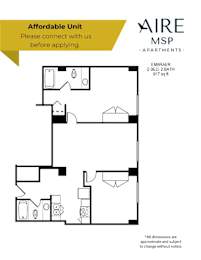a floor plan of an apartment with a bedroom and a living room