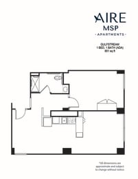 AireMSP_Gulfstream_1br-ADA-851sf floor plan at Aire MSP Apartments, Bloomington