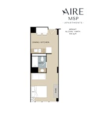 Wright Floor Plan at AIRE MSP Apartments, Bloomington, 55425