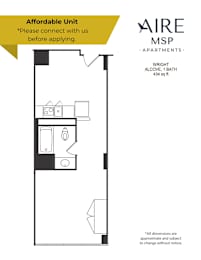 A floor plan for an apartment at Aire MSP Apartments.