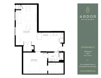 1 bed 1 bath C at Ardor on the Bluffs South Loop Residences Apartments, Minnesota