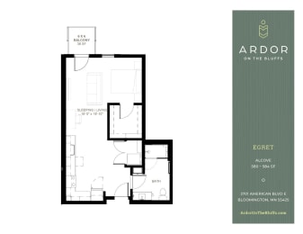 Studio 1 bathroom H at Ardor on the Bluffs South Loop Residences Apartments, Minnesota, 55425