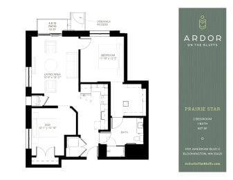 2 bed 1 bath at Ardor on the Bluffs South Loop Residences Apartments, Minnesota