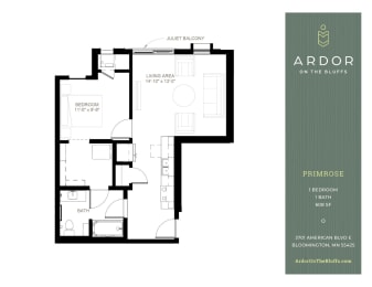 1 bed 1 bath P at Ardor on the Bluffs South Loop Residences Apartments, Minnesota