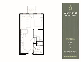 Studio 1 bathroom L at Ardor on the Bluffs South Loop Residences Apartments, Minnesota, 55425