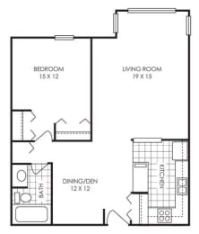 Lutsen - Slate Floor Plan at Audenn Apartments, Bloomington, Minnesota