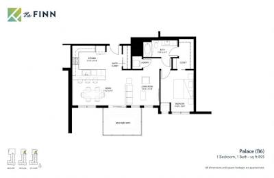 A floor plan of a palace with a bedroom, bathroom, and other rooms.