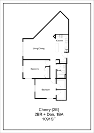 a floor plan for a small house at Briarcliff Apartments, a 55+ Community, Mahtomedi, MN
