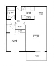 Edenvale Apartments in Eden Prairie, MN 1 BR COTTONWOOD (Large)