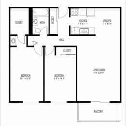 Edenvale Apartments in Eden Prairie, MN 2 BR OAK (Large)