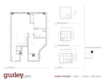 Two bedroom floor plan named Fanny Farmer at Gurley Lofts in Minneapolis, MN
