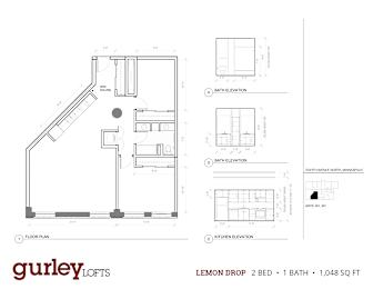 Two bedroom floor plan named Lemon Drop at Gurley Lofts in Minneapolis, MN
