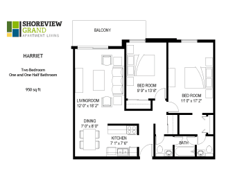 Harriet Floor Plan at Shoreview Grand, Shoreview, 55126