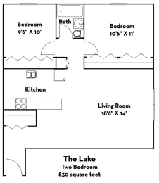 Lake Floor Plan at 2800 Girard Apartments, Minneapolis, MN, 55408
