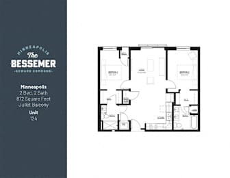 2Bed 2Bath 872 Sq.ft._1 at The Bessemer at Seward Commons Apartments, Minneapolis