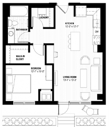 A black and white floor plan of a house with labeled rooms.