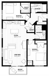 A black and white image of a house floor plan.