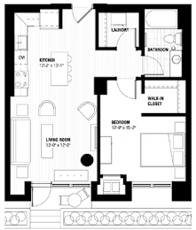 A black and white floor plan of a house with labeled rooms.