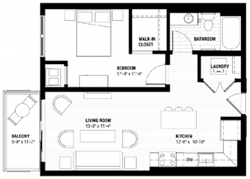 A black and white image of a house floor plan.