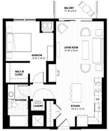 A black and white image of a house floor plan with labeled rooms.