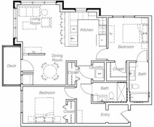 Platte-L Floor plan at Overlook on the Creek, Minnetonka, Minnesota