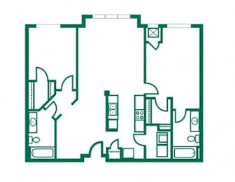 2C Floor Plan at Joseph's Pointe at Upper Landing Apartments, St. Paul