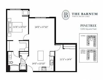 1BedDenPinetree at The Barnum Apartments, MN, 55110