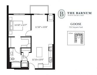 1BedGoose1 at The Barnum Apartments, White Bear Lake, Minnesota