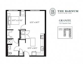 1BedGranite1 at The Barnum Apartments, White Bear Lake