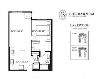 1BedLakewood2 at The Barnum Apartments, White Bear Lake, 55110