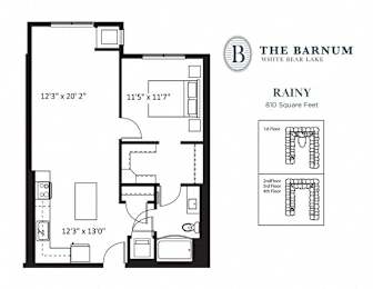 1BedRainy1 at The Barnum Apartments, White Bear Lake, Minnesota