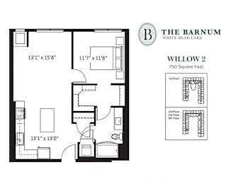 1BedWillow21 at The Barnum Apartments, MN, 55110